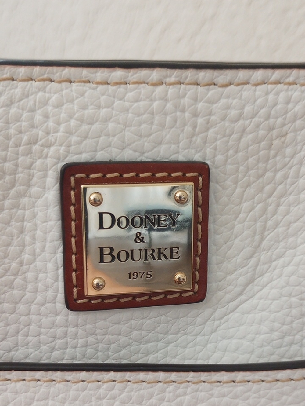 Dooney & Bourke Lexington White & Brown Shoulder Bag - Picture 2 of 14